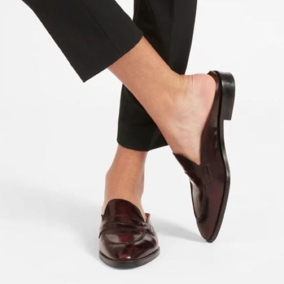 Everlane Shoes - Everlane Burgundy Wine Modern Penny Leather Slip On  Loafer Size 6